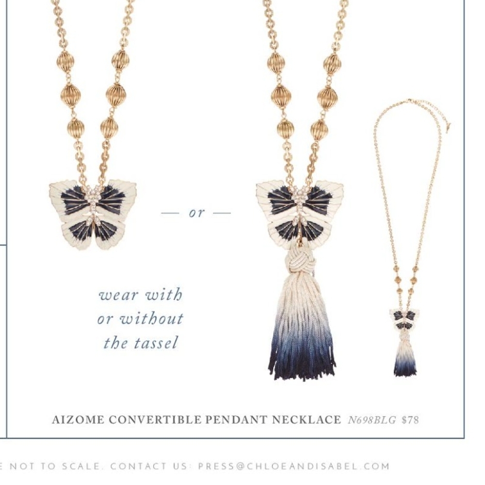 Chloe + Isabel Aizome Convertible Pendant Necklace - Gold and Blue